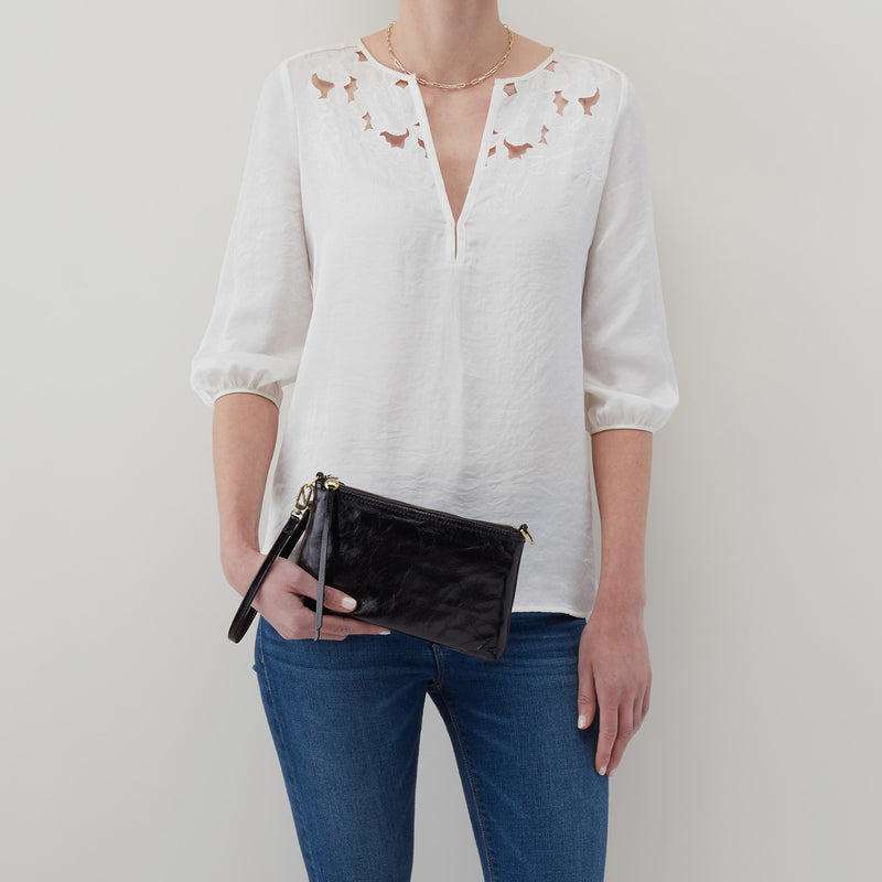 Darcy Crossbody in Polished Leather - Black