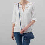 Darcy Crossbody in Polished Leather - Denim