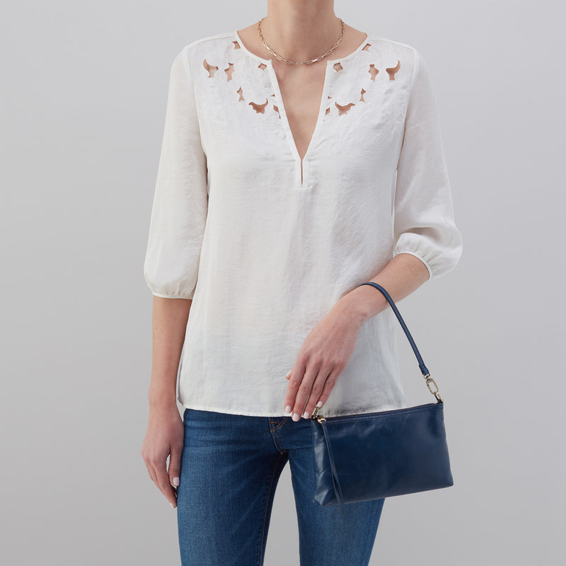 Darcy Crossbody in Polished Leather - Denim