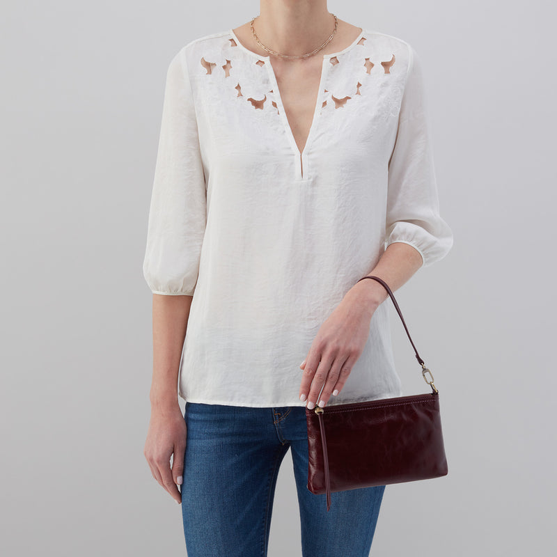 Darcy Crossbody in Polished Leather - Merlot