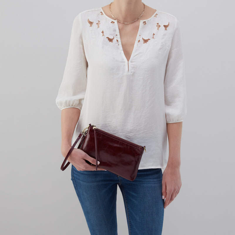 Darcy Crossbody in Polished Leather - Merlot