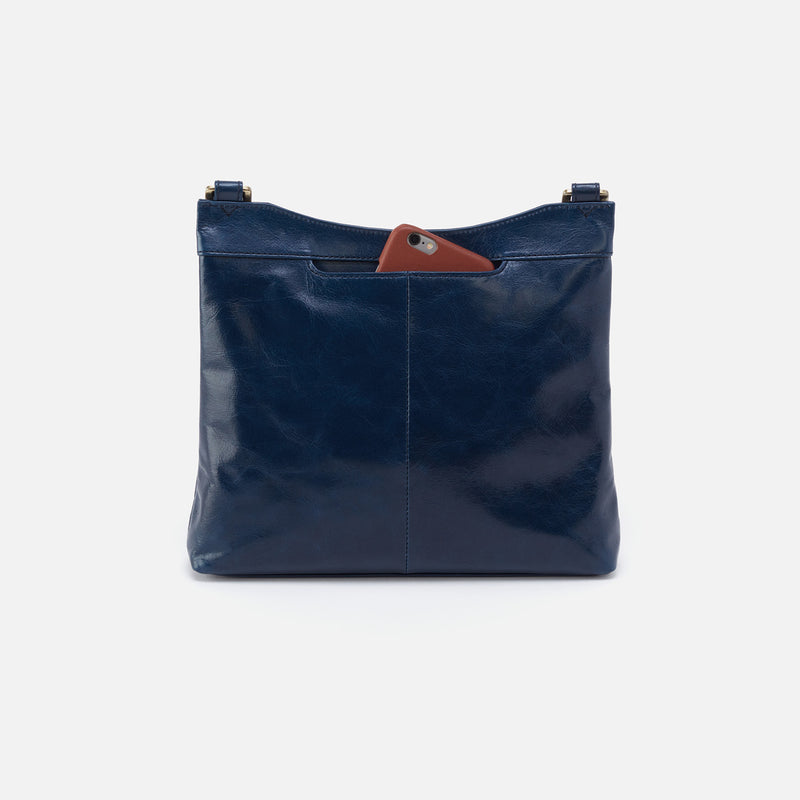 Cambel Crossbody in Polished Leather - Denim