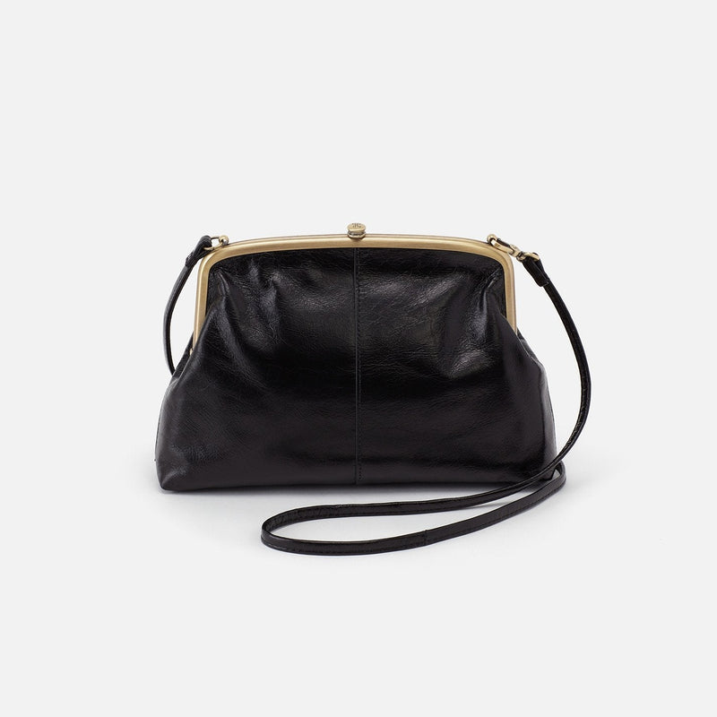 Lana Crossbody in Polished Leather - Black