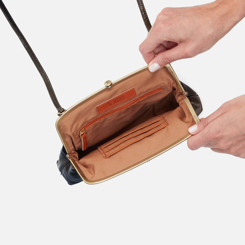 Lana Crossbody in Polished Leather - Black