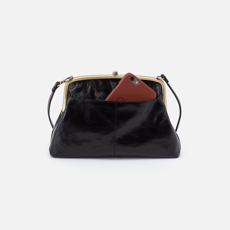 Lana Crossbody in Polished Leather - Black