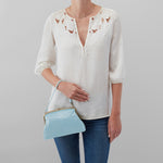 Lana Crossbody in Polished Leather - Blue Mist