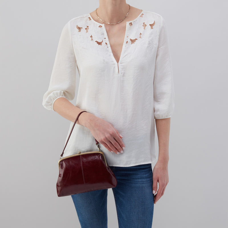 Lana Crossbody in Polished Leather - Merlot