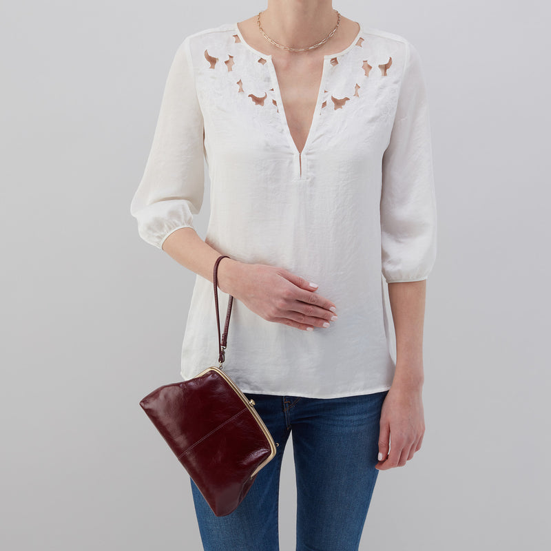 Lana Crossbody in Polished Leather - Merlot