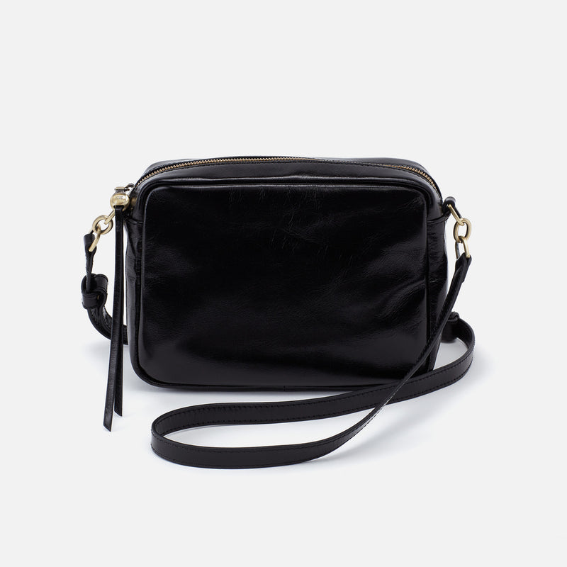 Renny Crossbody in Polished Leather - Black