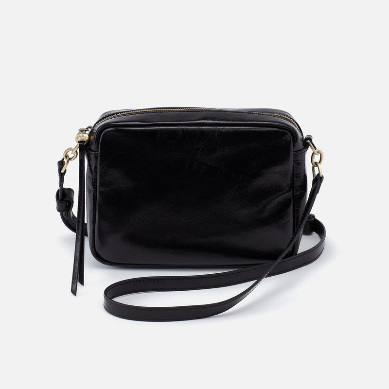 Renny Crossbody in Polished Leather - Black