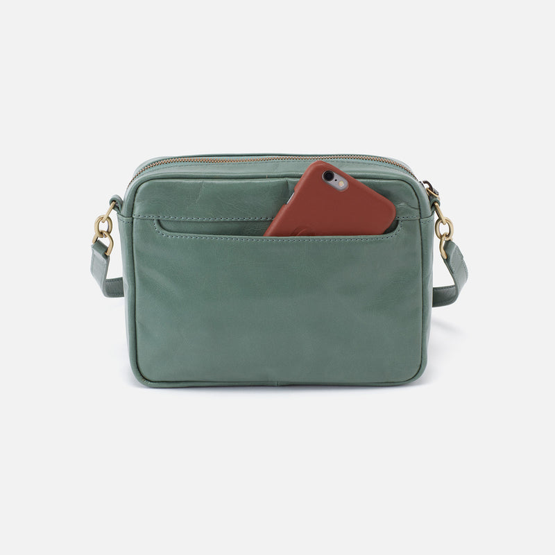 Renny Crossbody in Polished Leather - Bottle Green
