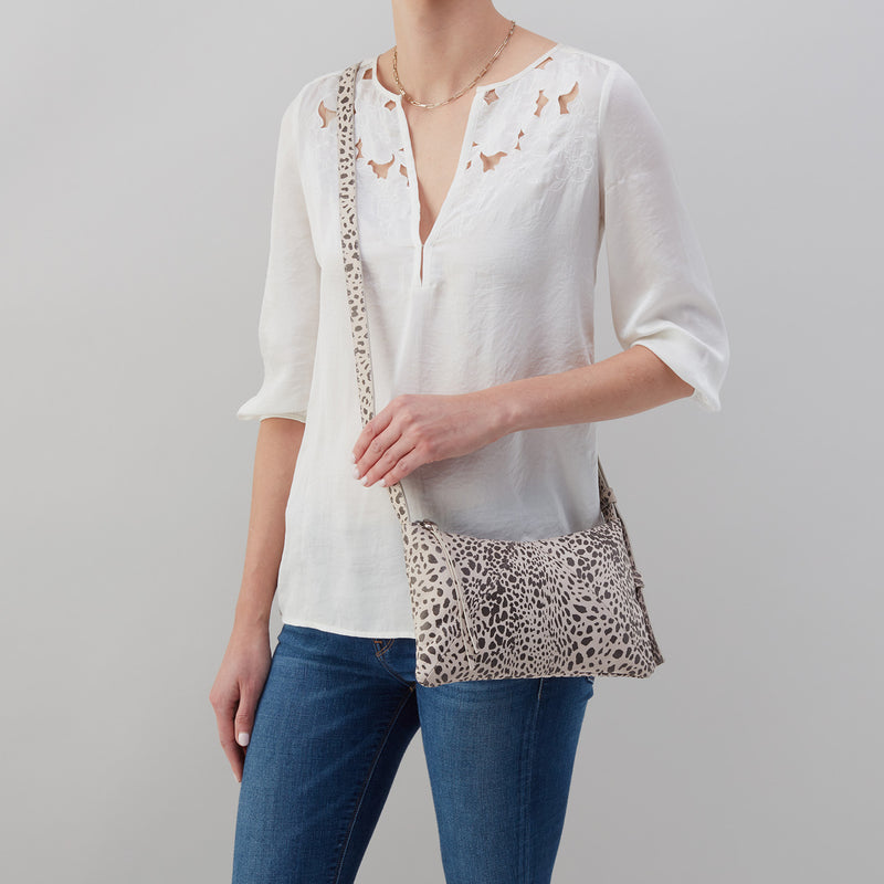 Paulette Small Crossbody in Printed Leather - Cheetah Print