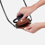 Sheila Phone Crossbody in Polished Leather - Black