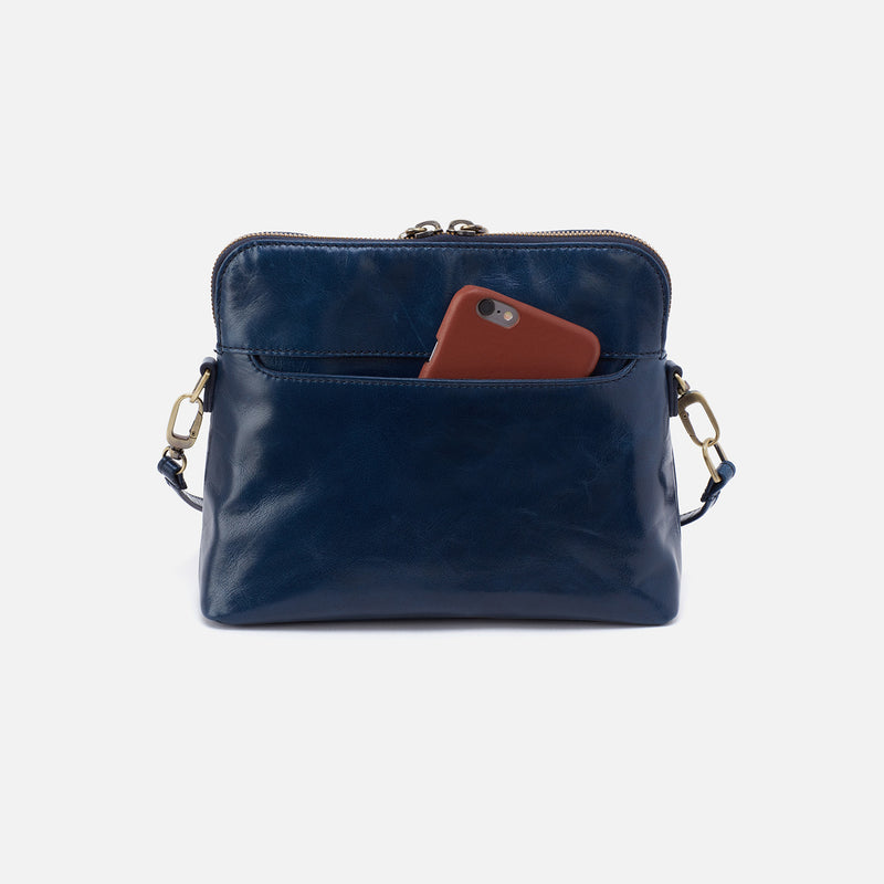 Reeva Crossbody in Polished Leather - Denim