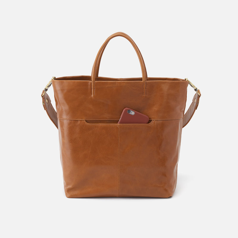 Tripp + Guitar Strap Tote in Polished Leather - Truffle