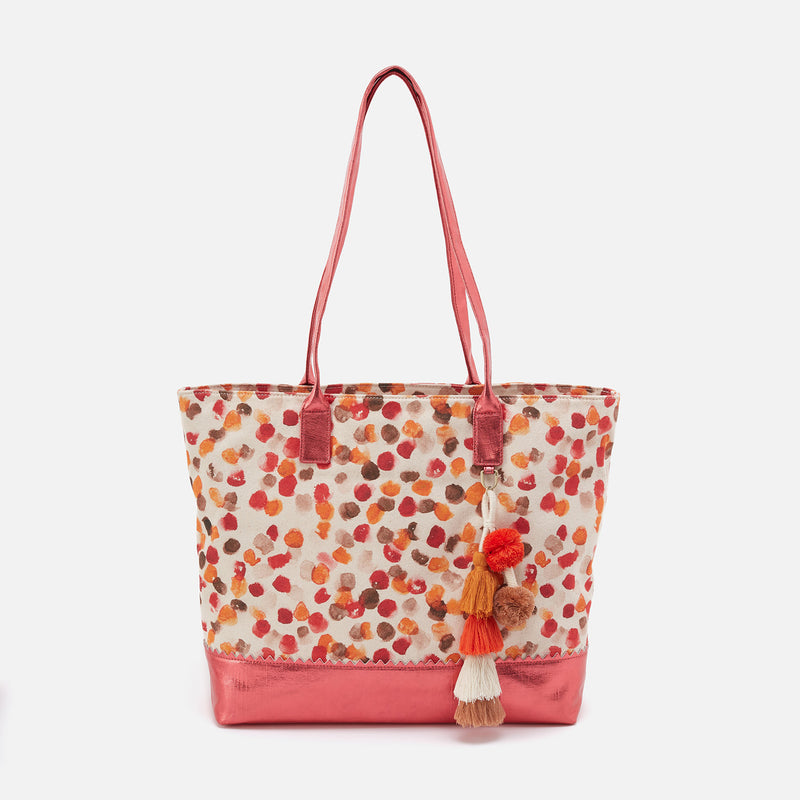 Hobo Shopper Tote in Linen Canvas - Dots Print