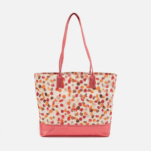 Hobo Shopper Tote in Linen Canvas - Dots Print