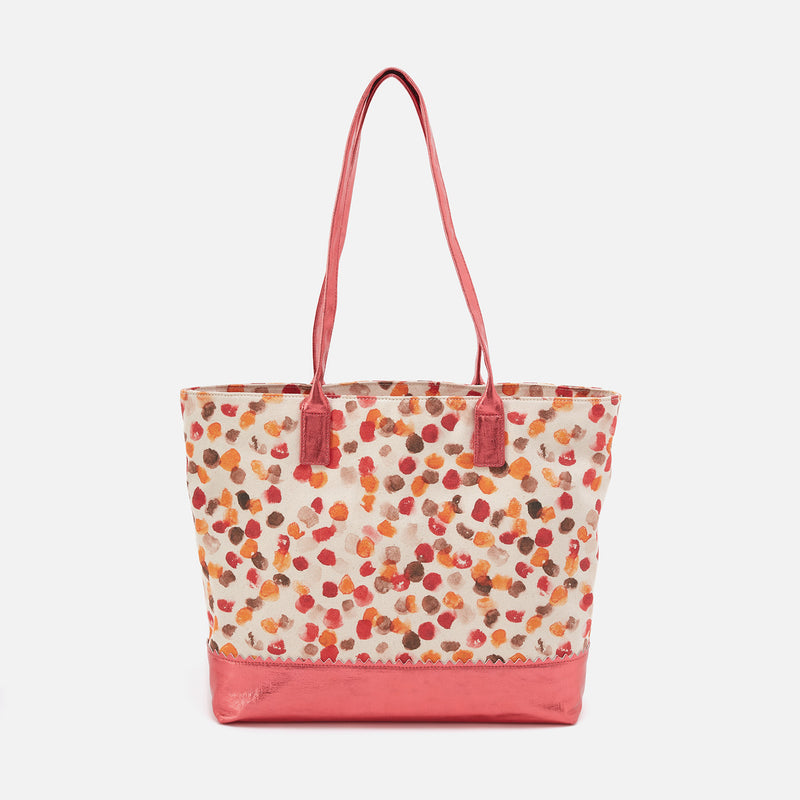 Hobo Shopper Tote in Linen Canvas - Dots Print