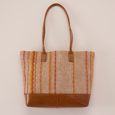 Hobo Shopper Tote in Linen Canvas - Artisan Stripe