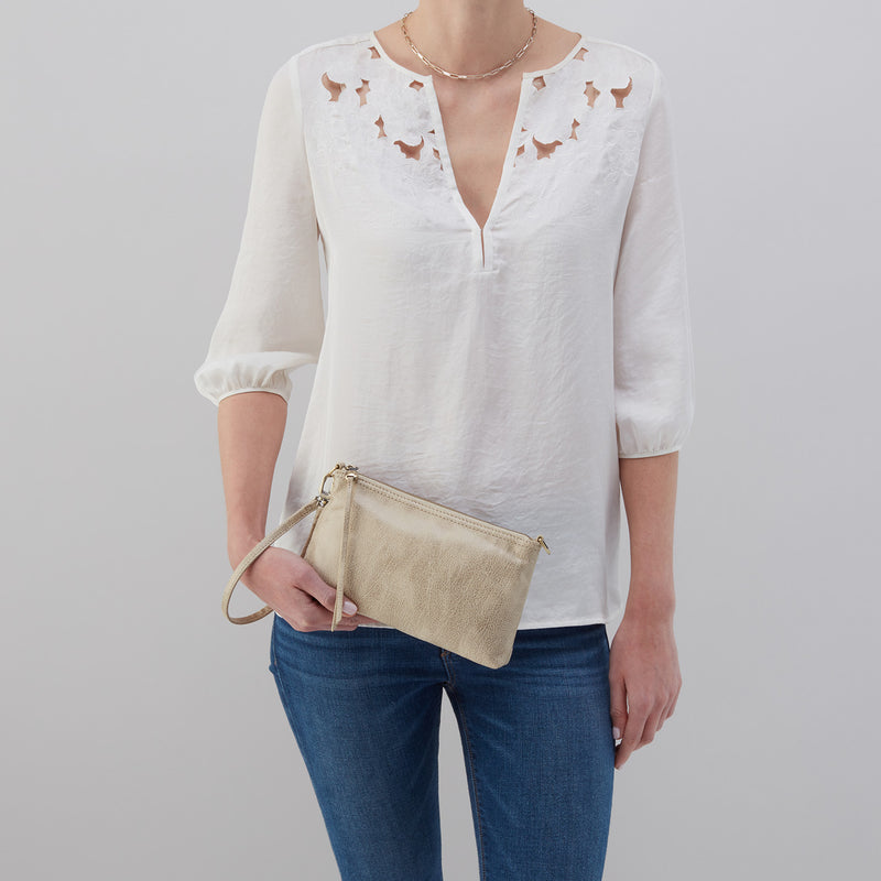 Darcy Crossbody in Metallic Leather - Gold