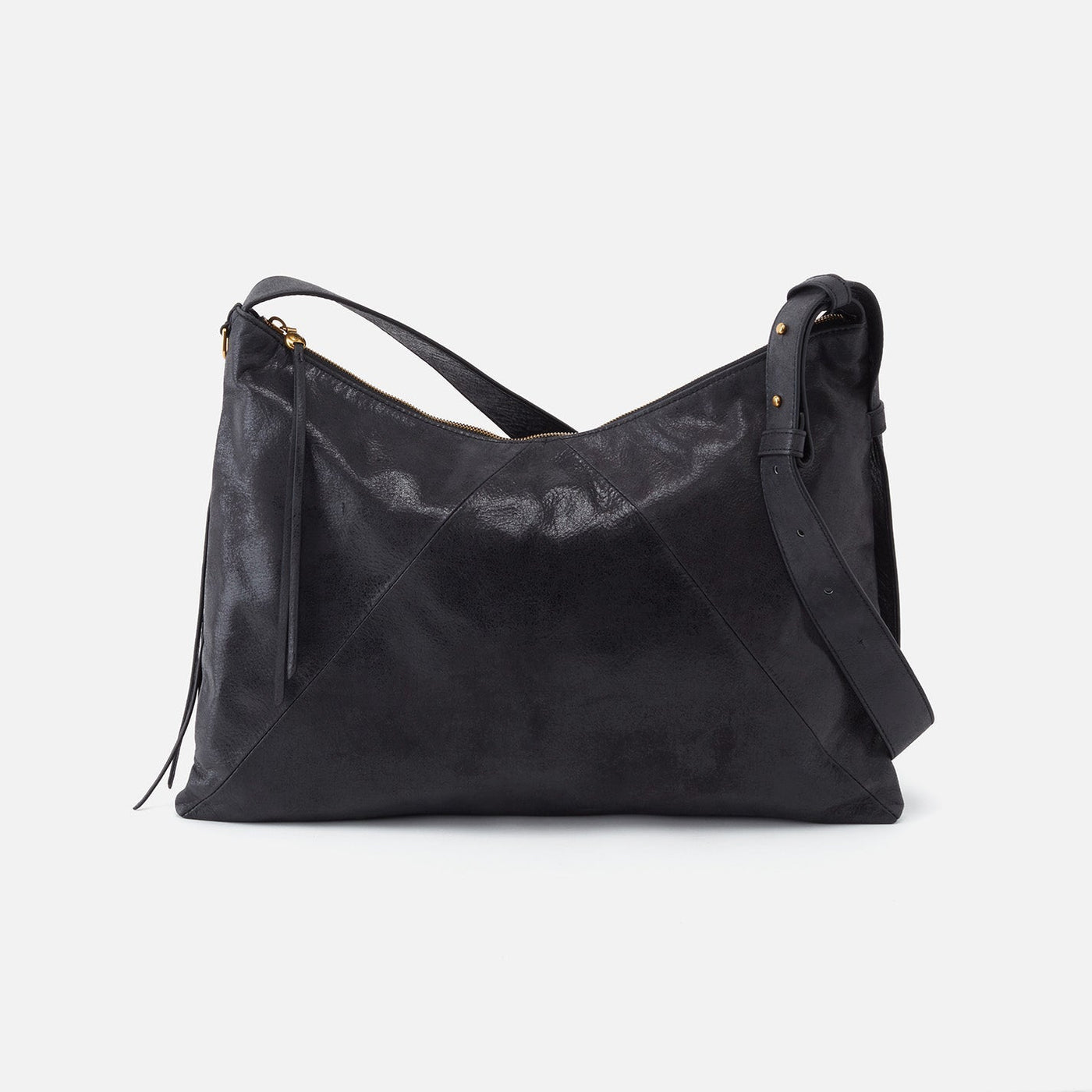 Paulette Large Crossbody in Buffed Leather - Black