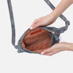 Paulette Small Crossbody in Buffed Leather - Grey
