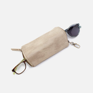 Spark Double Eyeglass Case in Metallic Leather - Gold