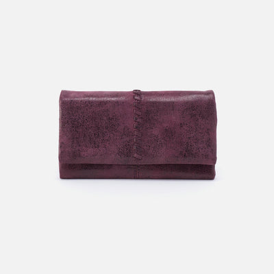 Keen Continental Wallet in Buffed Leather - Plum