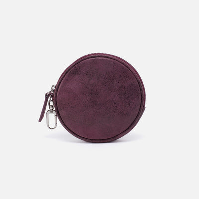 Revolve Clip Pouch in Buffed Leather - Plum