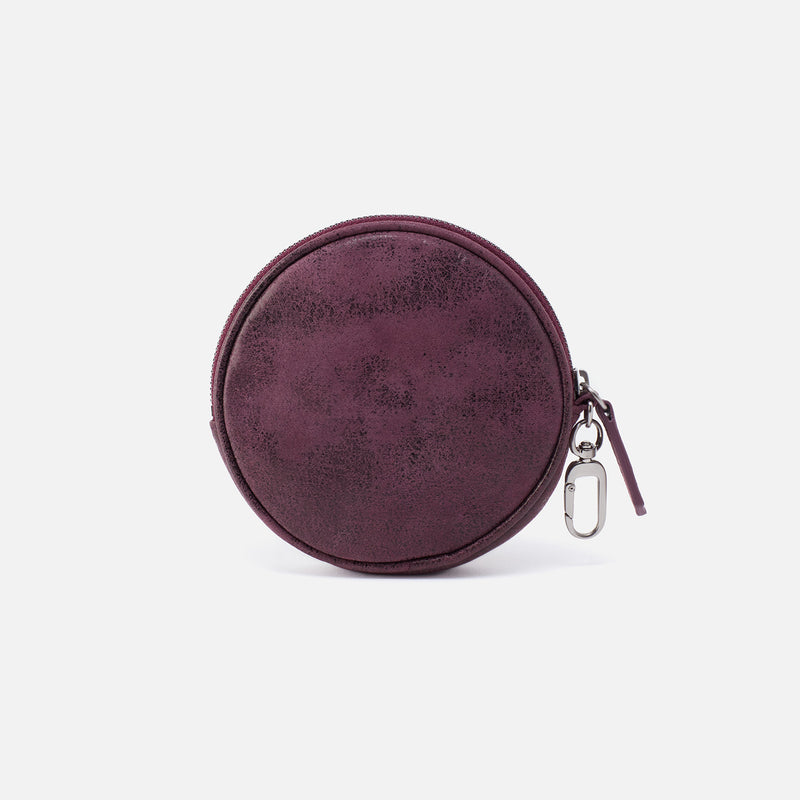 Revolve Clip Pouch in Buffed Leather - Plum