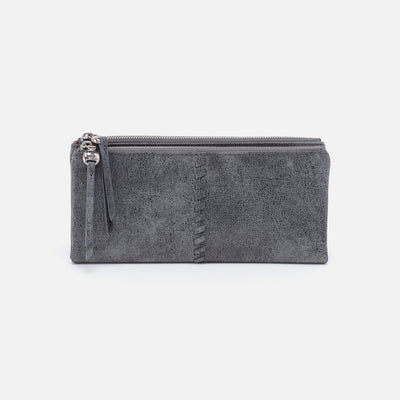 Keen Large Zip Top Continental Wallet In Buffed Leather