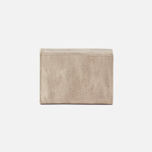 Lumen Medium Bifold Compact Wallet in Metallic Leather - Gold