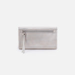 Lumen Continental Wallet in Metallic Leather - Silver