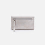 Lumen Continental Wallet in Metallic Leather - Silver