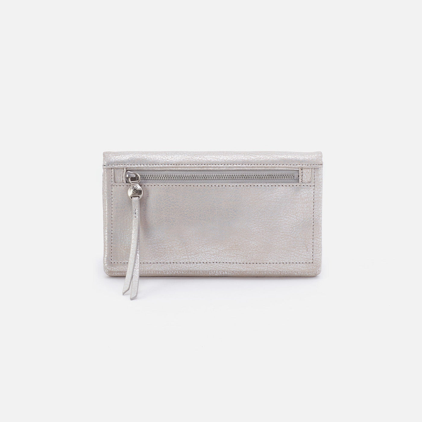 Lumen Continental Wallet in Metallic Leather - Silver