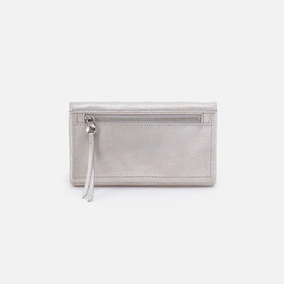 Lumen Continental Wallet in Metallic Leather - Silver