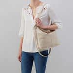 Pier Shoulder Bag in Metallic Leather - Gold