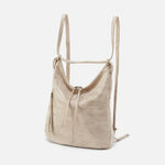 Merrin Convertible Backpack in Metallic Leather - Gold