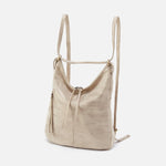 Merrin Convertible Backpack in Metallic Leather - Gold