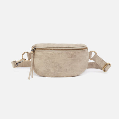 Fern Belt Bag in Metallic Leather - Gold