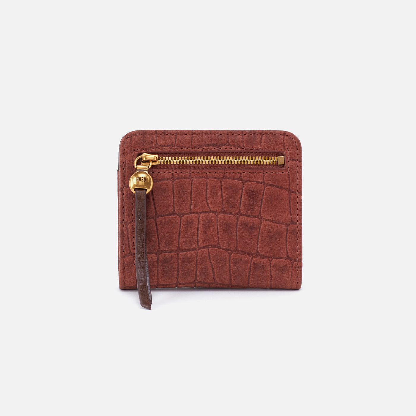 Max Mini Bifold Compact Wallet In Croco Embossed Leather