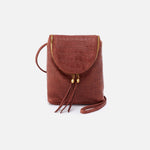 Fern Crossbody in Croco Embossed Leather - Brandy