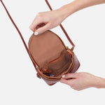 Fern Crossbody in Croco Embossed Leather - Brandy