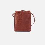 Fern Crossbody in Croco Embossed Leather - Brandy