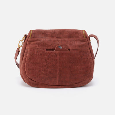 Fern Convertible Shoulder Bag In Croco Embossed Leather