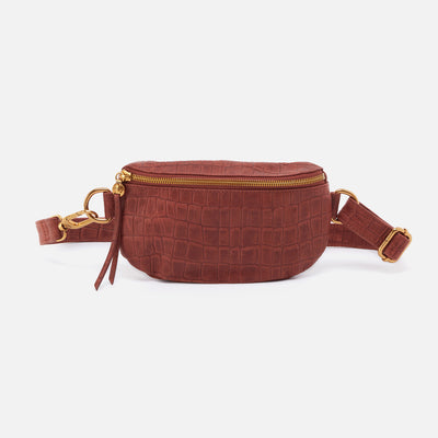 Fern Belt Bag In Croco Embossed Leather