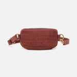 Fern Belt Bag in Croco Embossed Leather - Brandy
