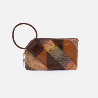 Sable Wristlet in Patchwork Leather - Mocha Multi