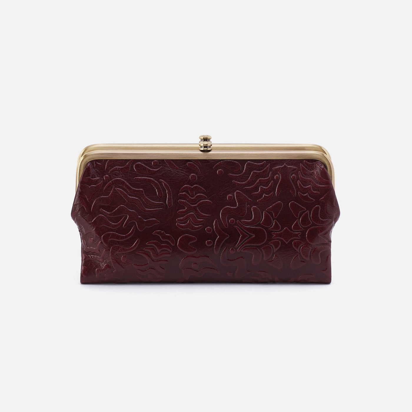 Lauren Clutch-Wallet in Deboss Leather - Merlot