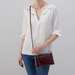 Darcy Crossbody in Deboss Leather - Merlot
